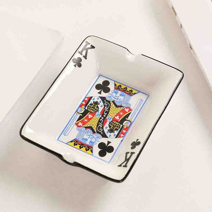 Home Poker Style Ceramic Featured Ashtray Office Living Room Featured Ornaments