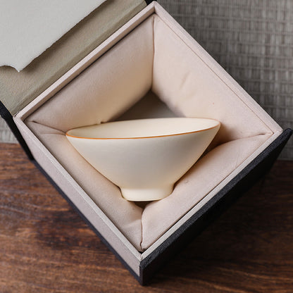 Bamboo-hat Type Cup Ceramic Tea Bowl Cup