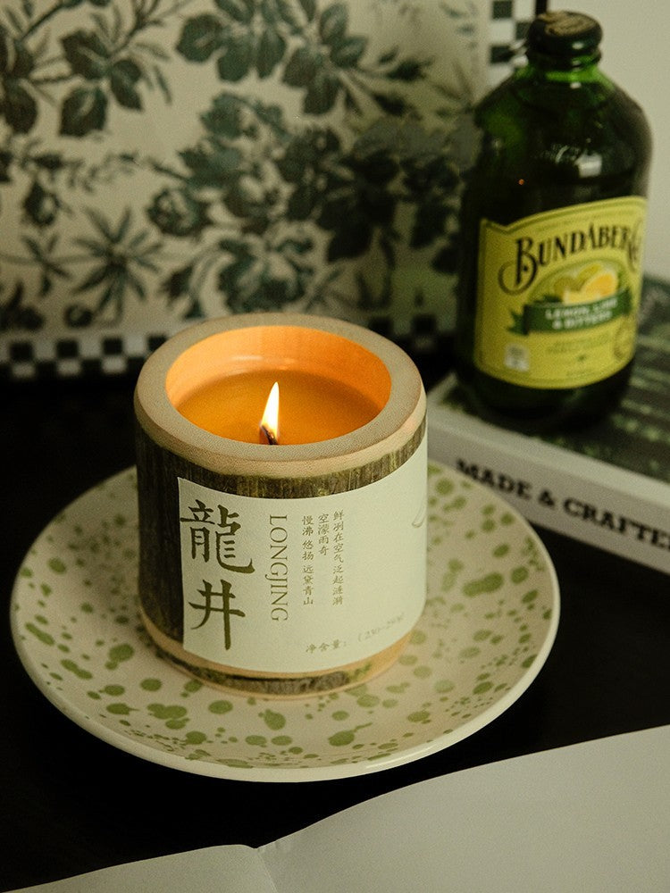 Aromatherapy Candle Gift Box Bamboo Birthday Gift Niche Osmanthus Fragrance Lasting Indoors