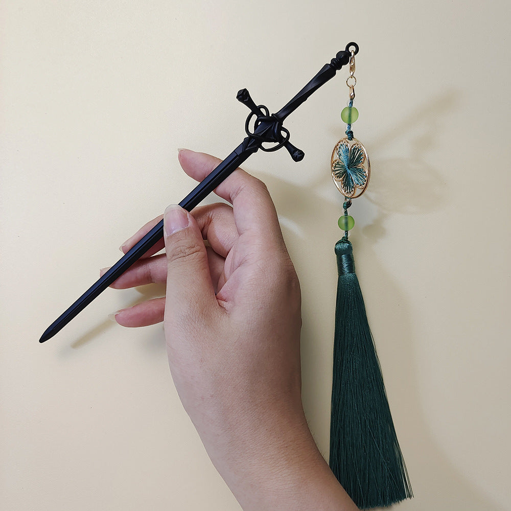 Sword Hairpin Tassel Hairpin Updo Chinese Ancient Style Clothing Accessories Modeling Headdress Hairpin