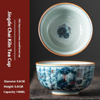 Blue and White Antique Old Clay Kung Fu Tea Brewing Ceramic Single Cup