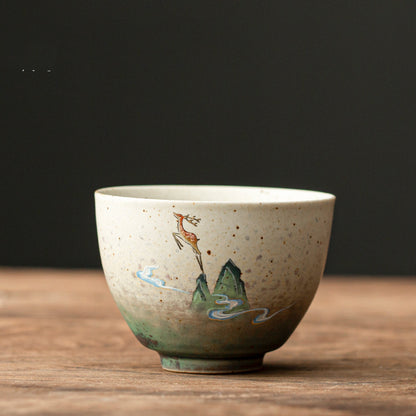 Kiln Change Teacup Ceramic Kungfu Retro