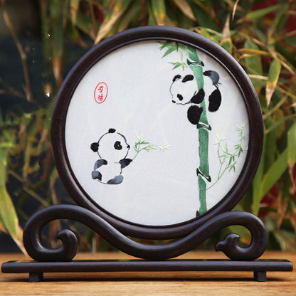 Chinese Shu Embroidery Hand-embroidered Panda Ornaments Folk Custom Souvenirs