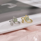 Trendy High-grade Cat Ring Simple Jade Ring