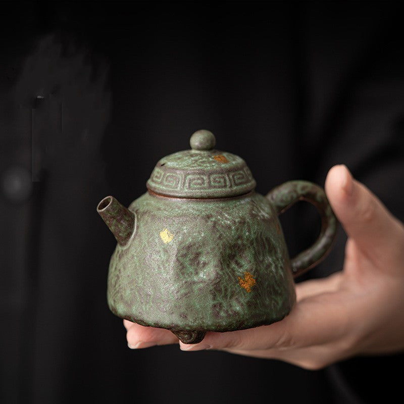 Bronze Glaze Household Stoneware Teapot