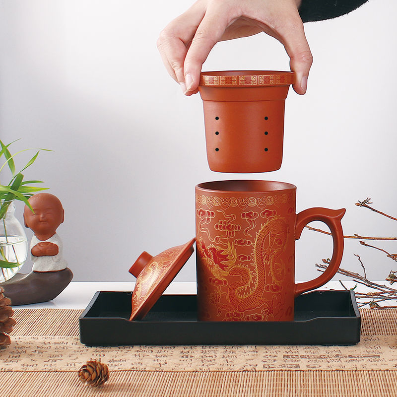 Chinese Style Tea Cup With Purple Sand Filter Liner