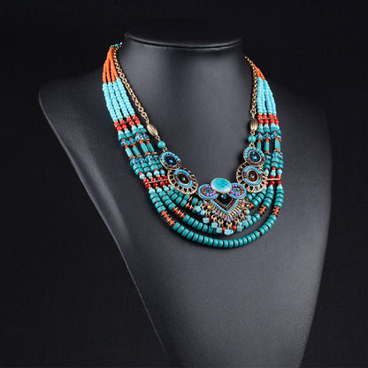 Exaggerated Ethnic Style Multi-Layered Necklace