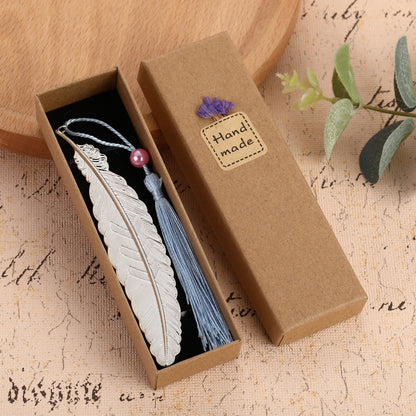 Student Gift Chinese Style Tassel Feather Bookmark