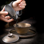 Ceramic antique gaiwan Kung Fu tea set with lid and bowl