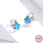 Octopus Earrings Opal Platinum Plated Fashion Girls Earrings