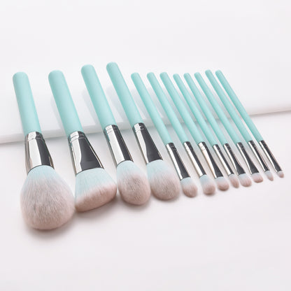 Makeup Brushes Set - 12 Light Blue Brushes - China Creative Hub