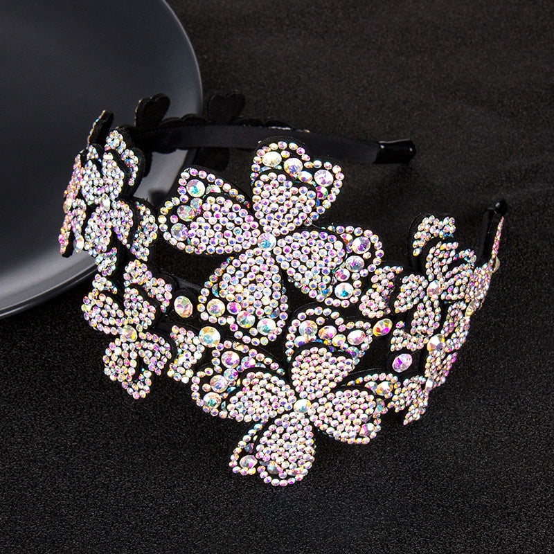 Hair band female pressed hair flower crystal hairpin