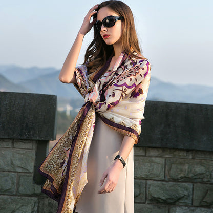 Sun Protection Shawl Ethnic Style Oversized Scarf