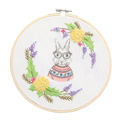 Cartoon animal hand embroidery