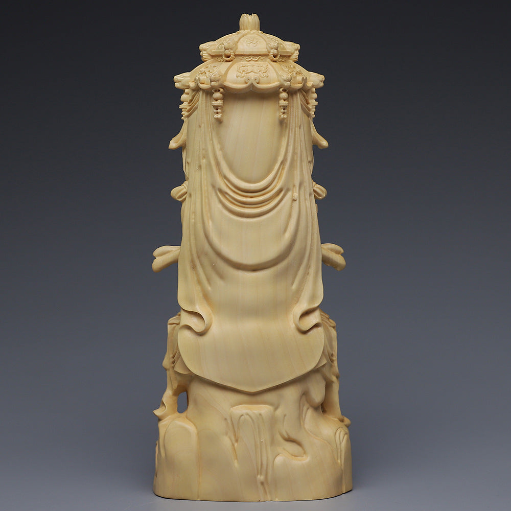 Guanyin Boxwood Pagoda Guanyin Ornaments Buddhist Writing Handicrafts