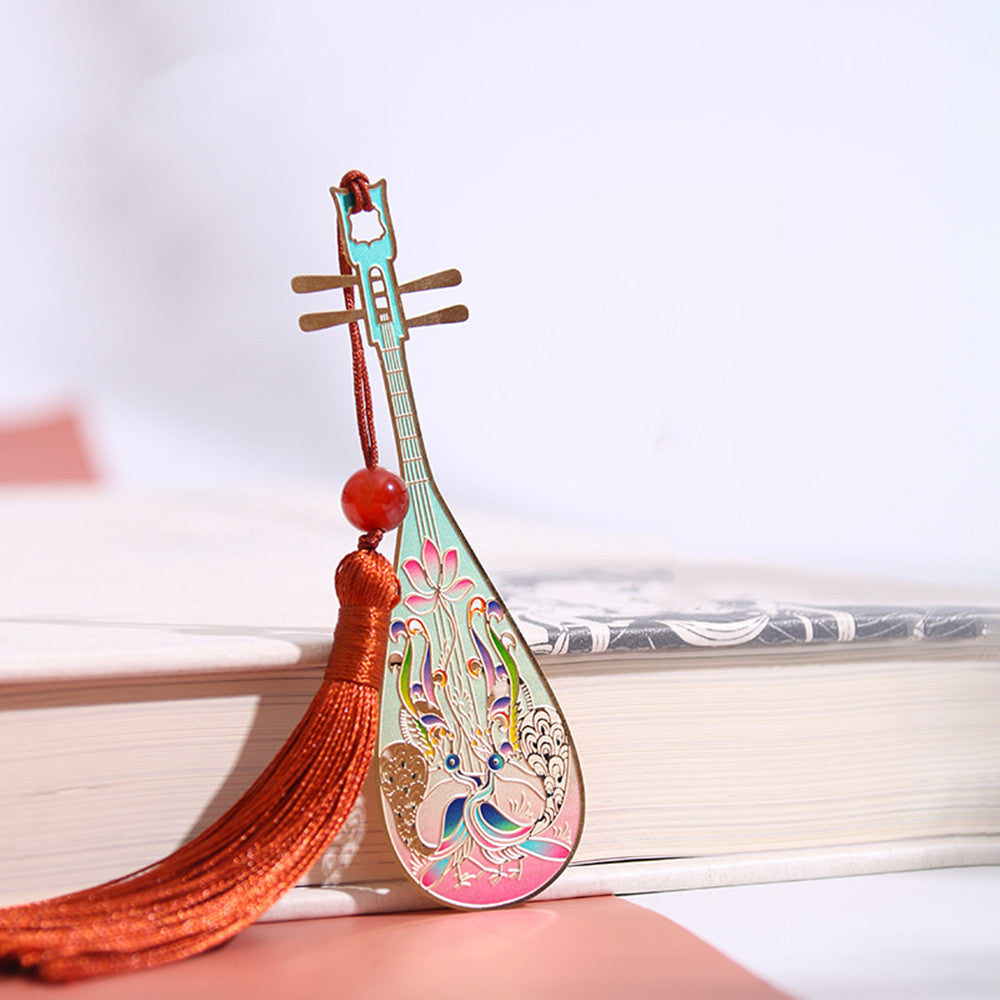 Dunhuang Academy Pipa Strings Alloy Bookmark