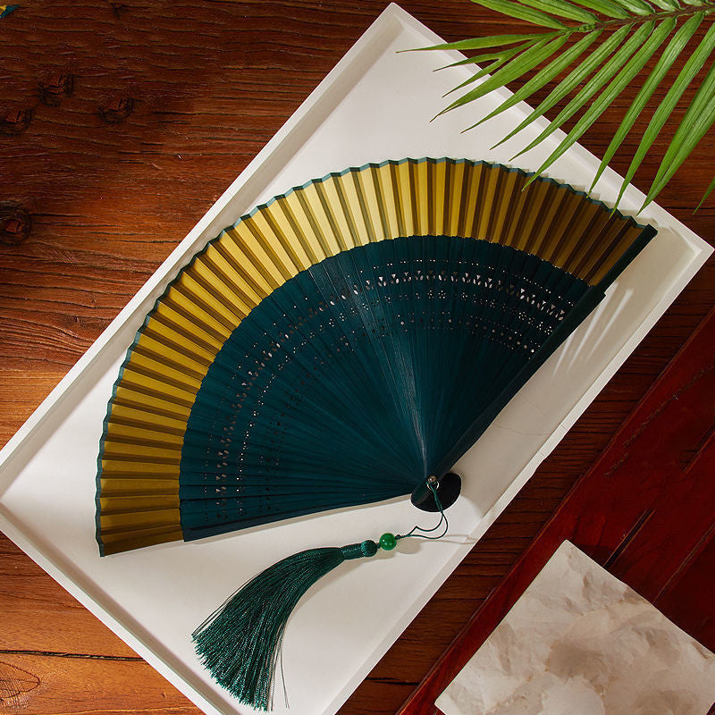 Portable Chinese Folding Fan For Women In Summer