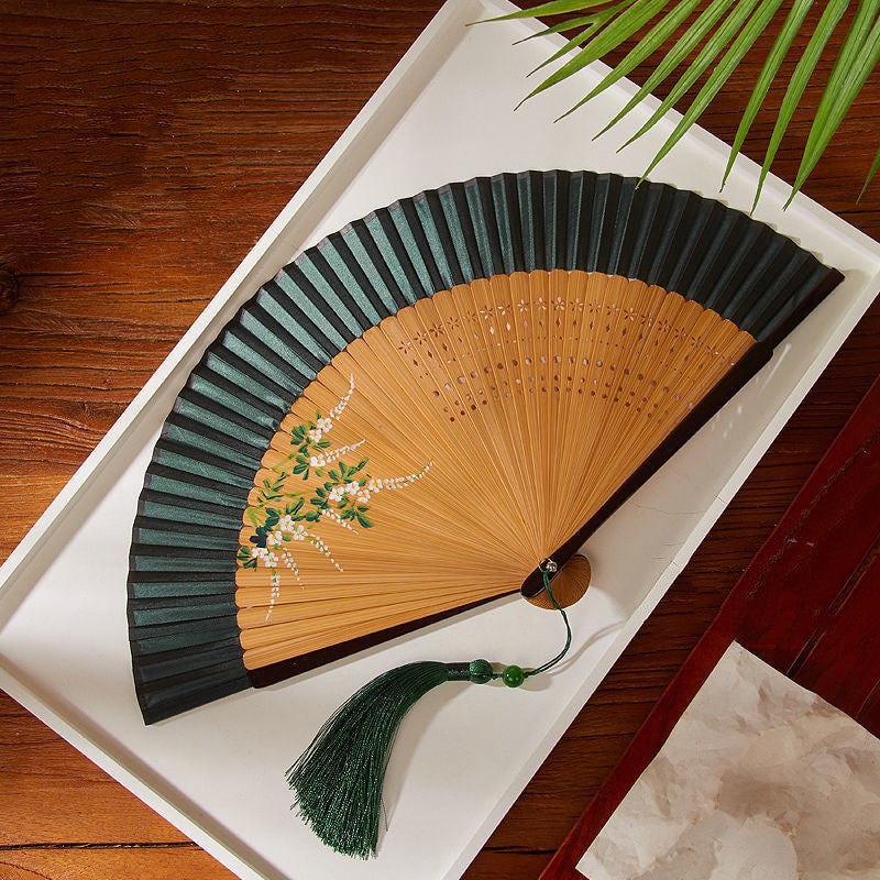 Portable Chinese Folding Fan For Women In Summer