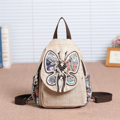 A touch of colorful backpack small backpack national style new style backpack literary style backpack women''s Bag Travel Backpack