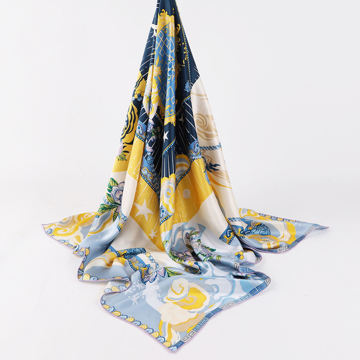 Anniversary Gift Plain Crepe Silk Scarf