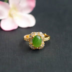 Spinach Green Ring Russian Material Jasper Square Ring Jewelry Jade Jade Ring Jewelry Jewelry Female