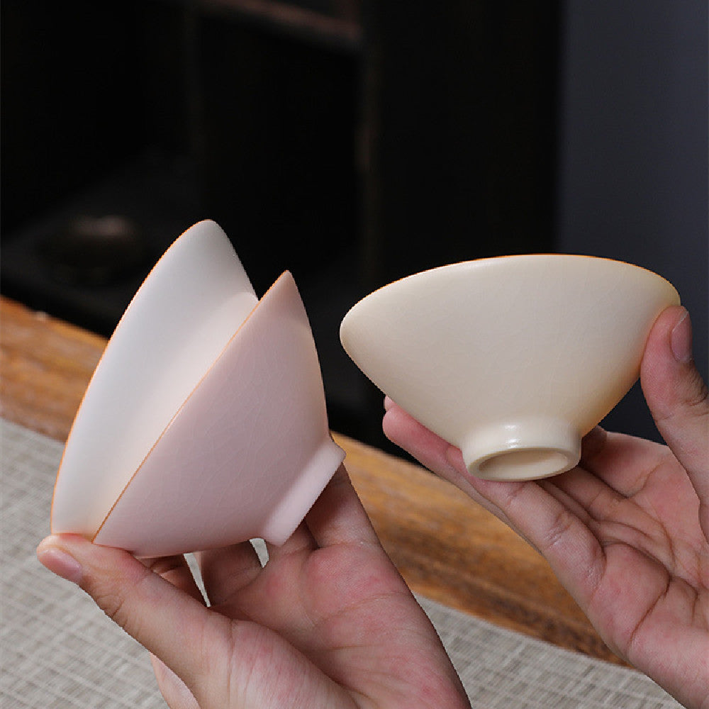 Bamboo-hat Type Cup Ceramic Tea Bowl Cup