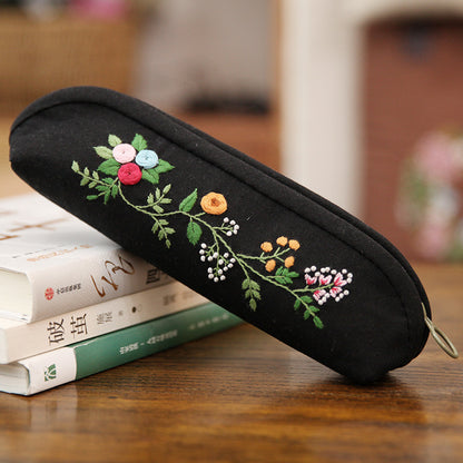 Retro Lu Embroidery Makeup Hand Embroidery Diy Pencil Case