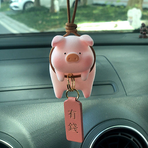 Cute cartoon pig car center console decoration