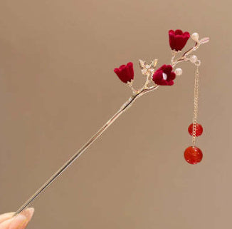 Plum Blossom Branch Tassel Hairpin Retro Hairpin