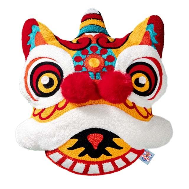 Chinese sofa cushions, lion dance creative pillows and backrests