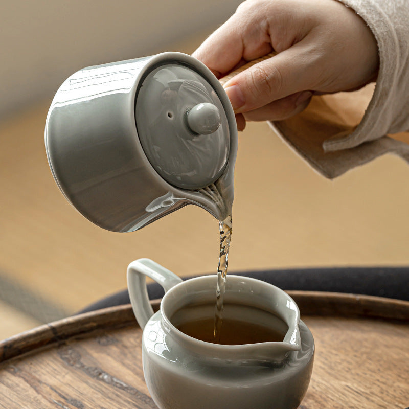 Household Porcelain Minimalist Strainer Teapot