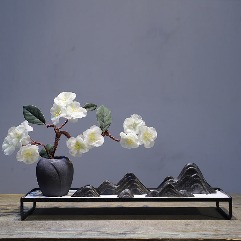 Chinese Style Ceramic Rockery Flowerpot With Dry Vase