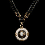 Bee necklace with copper chain and agate beads