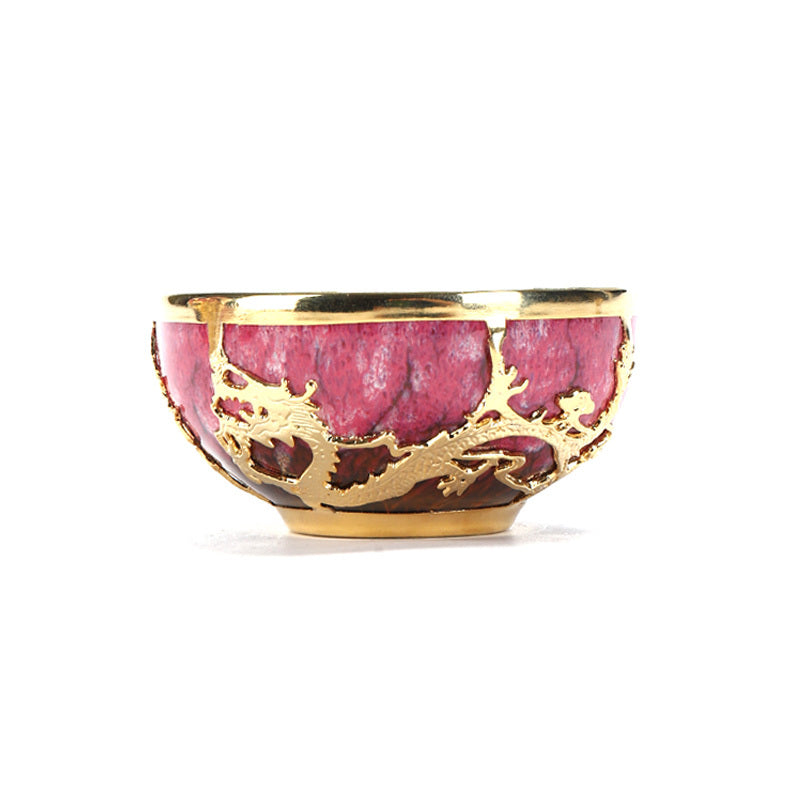 Golden Inlaid Jade Teacup Kiln Changed Hand-drawn Household Kung Fu Tea