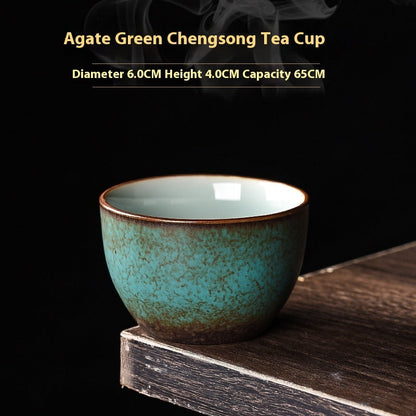 Multi Chinese Household Onyx Green Vintage Kung Fu Teacups-7