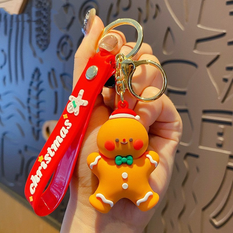 Christmas Exclusive Cartoon Doll Ring Buckle Resin Keychain