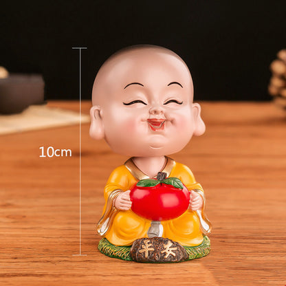 Chinese cultural and creative style Tesla car ornaments Zenmiao shaking head car decoration