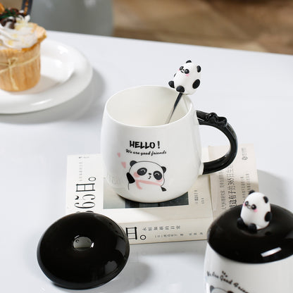 Cute Creative Cartoon Panda Ceramic Cup