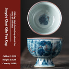 Blue and White Antique Old Clay Kung Fu Tea Brewing Ceramic Single Cup