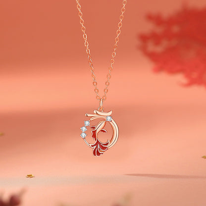 Rose Gold Koi Clavicle Chain Women's Necklace Pendant