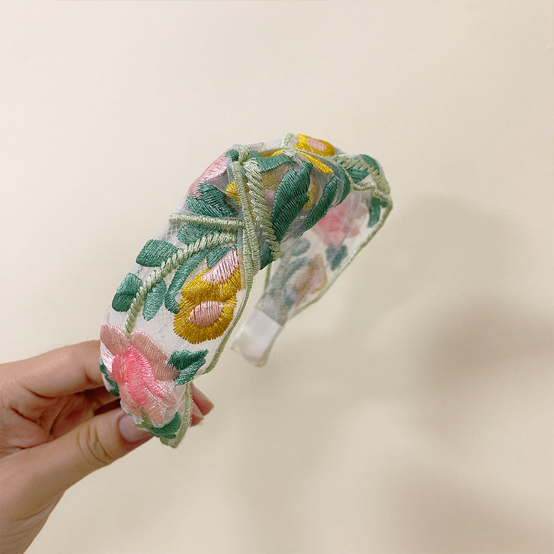 Ethnic Style Embroidery Floral New Chinese Style Headband Hair Accessories