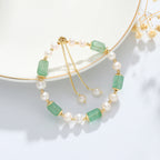 Natural Crystal and Pearl Slider Bracelet for Women-2