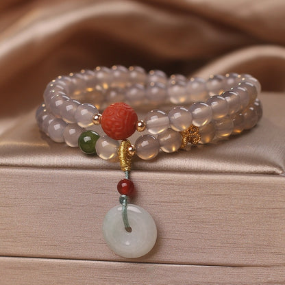 Natural Gray Chinese Multi-layer Beaded Bracelet