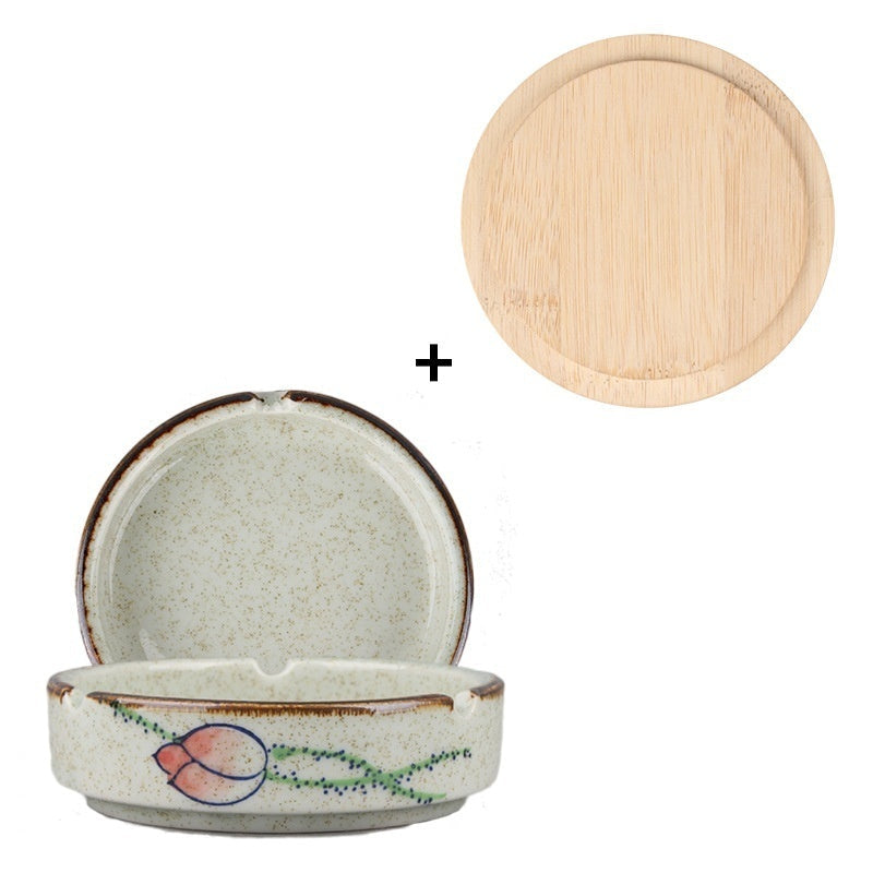 Chinese Style Fish Picture Retro Ashtray Ceramic Creative