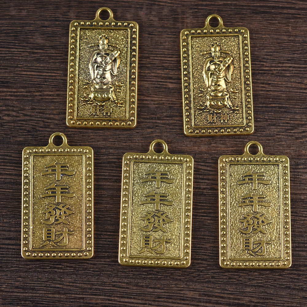 Jinbao God Of Wealth Alloy Pendant