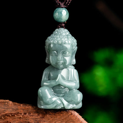 Jade Blue Water 3D Pendant Buddha