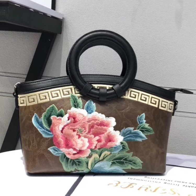 Chinese style embroidery portable messenger shoulder bag