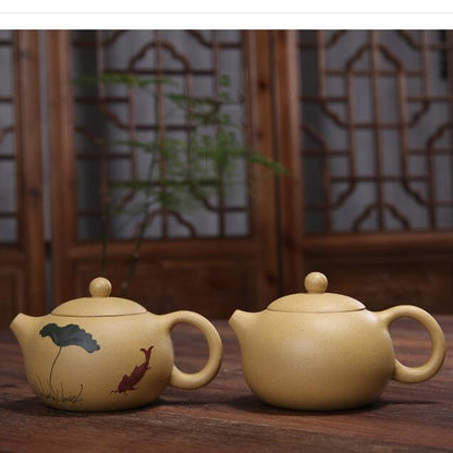 Hand-painted clay hole teapot