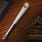 Tai Chi Kung Fu Portable Steel Bone Engraved Full Titanium Folding Fan-1