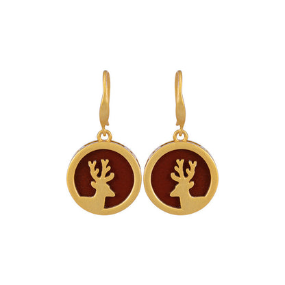 Little elk lady's earrings and Earrings